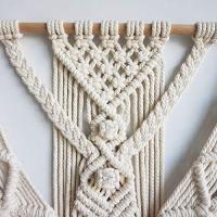 Macrame Tapiz Decoración de La Pared Bohemia Estilo Bohemio Tejido Decoración Del Hogar 55X70 Cm - details 1