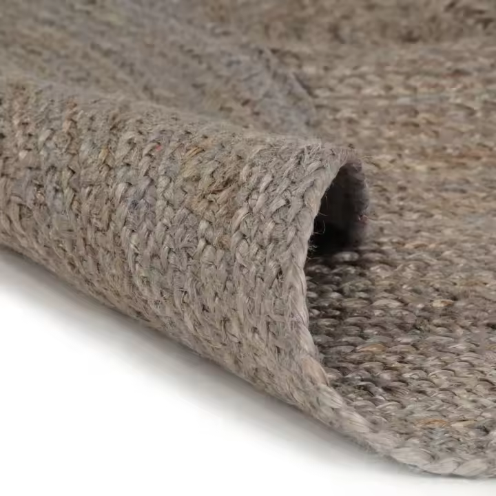 vidaXL Alfombra de yute tejida a mano redonda gris 240 cm - 1