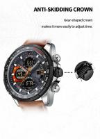 Reloj Deportivo NAVIFORCE NF9197 Para Hombres Con Pantalla Dual Luminosa Resistente Al Agua Cuero Genuino Reloj De Cuarzo - details 12