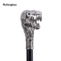 Bastón Elegante De 93cm Con Cabeza De León Plateada Y Bigote Decorativo Para Cosplay Y Moda De Hombre Manija De Acero Y Aluminio Con Suela De Goma - details 5