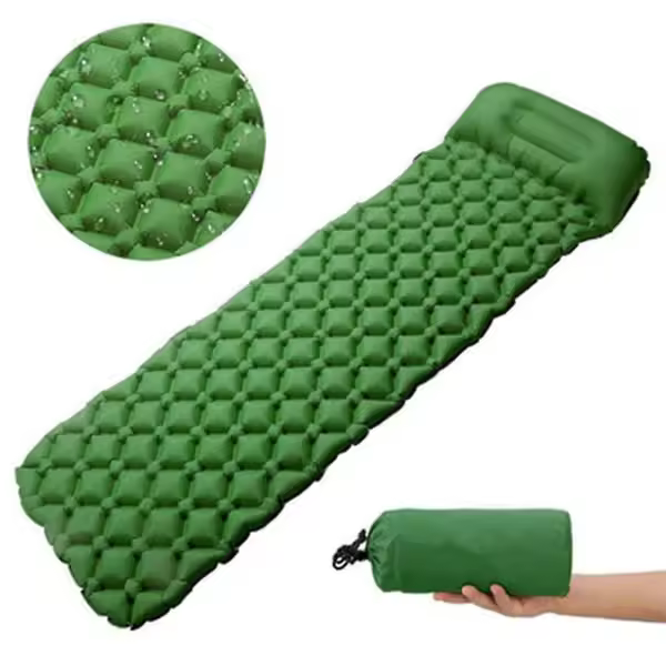 Colchoneta inflable ultraligera para dormir con almohada incorporada para acampar. - 1