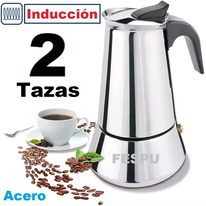 Cafetera Acero Inoxidable Inducción CUPERINOX 2 Tazas - 1