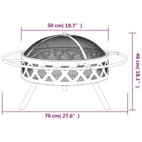vidaXL Brasero con atizador acero XXL 70 cm - details 6