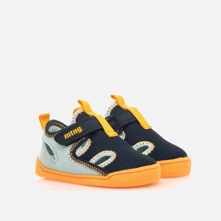 Sandalias de tela azul y naranja de Mustang Free - 1