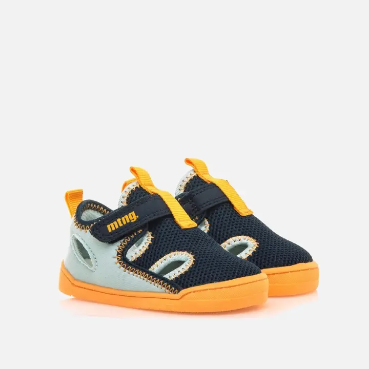 Sandalias de tela azul y naranja de Mustang Free - 1