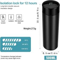 Termo Inteligente 500ML Con Pantalla De Temperatura Acero Inoxidable Vaciado Aislado Para Café Taza De Agua Con Mostrador De Temperatura - details 4