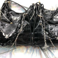 Bolso De Hombro Con Patrón De Cocodrilo Y2K Estilo Punk Oscuro Bolso De Cadena Para Verano Bolso Subcultural Sótano Para Mujer - details 14