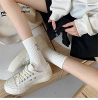 Calcetines De Mujer Estilo Japonés Bordados Con Letras Transpirables Para Primavera Verano Deporte Calcetines Blancos Para Niñas - details 0