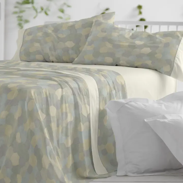 Juego de sábanas 50% algodón- 50% poliéster. Disponible en cama de 90, 105, 135, 150-160 y 180cm. Color Musgo y tierra. Larga duración. - 1