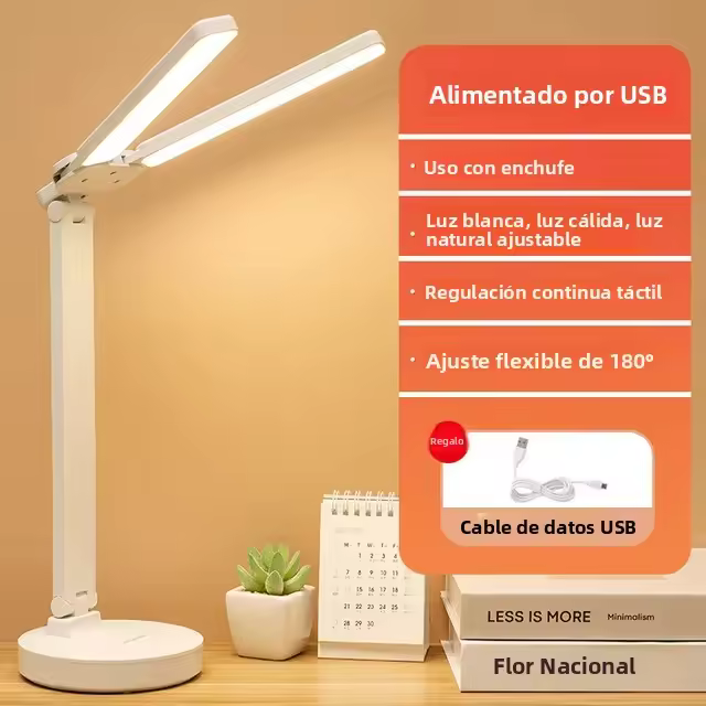 Lámpara De Escritorio LED Táctil Recargable USB Con 3 Niveles De Iluminación Protección Ocular Plegable Para Lectura En La Cama - 1
