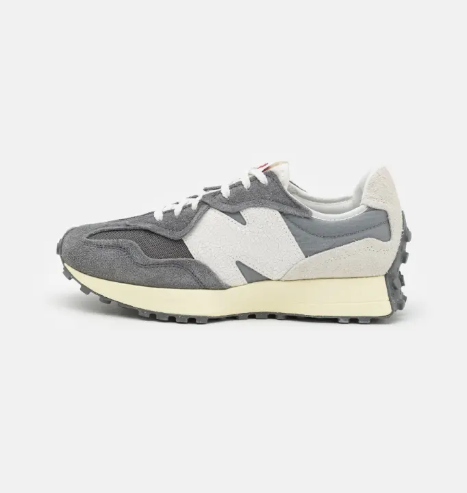 NEW BALANCE Zapatillas modelo 327 color gris con detalles blancos - 1