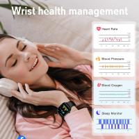 Relojes inteligentes masculinos y femeninos relojes inteligentes IPS de 1,96 pulgadas, monitoreo de frecuencia cardíaca / oxígeno en sangre / presión arterial / sueño 24 / 7, componentes sanguíneos y físicos, rastreador de fitness de más de 100 modos de e - details 1