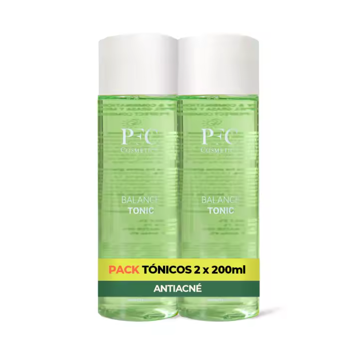 PFC Pack 2x Tónico Facial Exfoliante Antiacné. 2 x 200ml. Equilibra, Purifica, Hidrata y Calma las Rojeces. Elimina Impurezas. Regenerador Celular. Para Piel Mixta, Grasa y Acné - 1