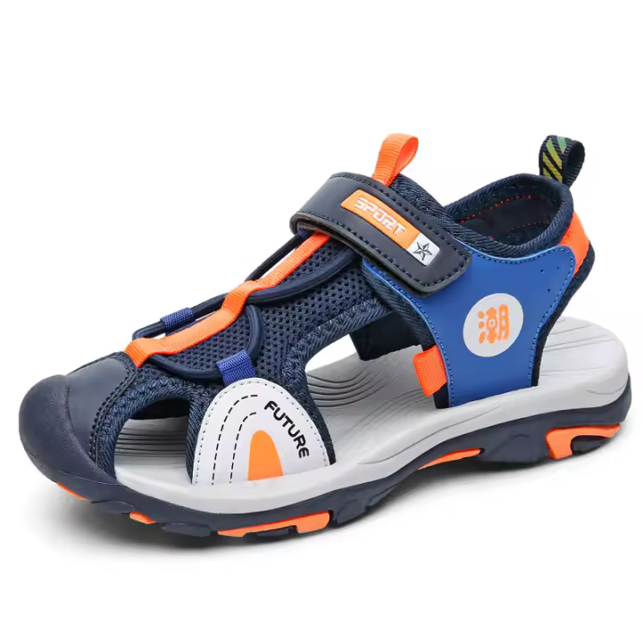 Sandalias De Playa Para Niños Verano 2024 Moda Antideslizante Suave Bajo La Piel Cuero Malla Cómodas Tallas 18-25 Unisex - 1