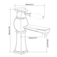 Grifo De Lavabo De Mesa Individual Con Manija Cerámica Para Baño Instalación En Superficie Material De Cobre Clásico - details 0