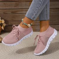 Zapatos Casuales Para Mujer Deportivos Slip on Con Cordones Y Suela Gruesa En Colores Variados Zapatos De Malla Fly Knitting Para Primavera/Otoño - details 5