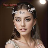 YouLaPan Diadema De Boda Elegante Con Perlas Y Cristales Accesorios Para El Cabello De Novia Metálica Tamaño 43*7CM Para Mujeres Novias Damas De Honor Fiesta De Boda - details 3