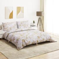 vidaXL Juego de Funda Nórdica Sábana Ropa Cama Algodón 200x200 cm Color Blanco y marrón,  Gris claro,  Multicolor y mas - details 0