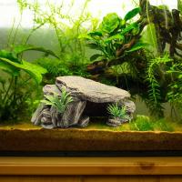 Decoración De Acuario Para Tortugas Y Lagartos Piso De Bañado Artificiales Refugio De Resina Simulación Piedra Ornamento Para Peces Terrapinos Sapo - details 3