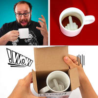Taza De Cerámica 300ML Con Dedo Middle Finger Divertida Para Café Leche Agua Diseño Creativo Taza De Bebida Para Fiesta - details 2