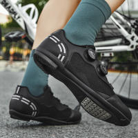 Zapatos De Ciclismo Para Hombre MTB Transpirables Negros Con Plataforma Plana Y Cierre De Bloqueo Libre Material De Suela De Goma Cómodos Para Bicicleta De Montaña Y Zapatillas De Ciclismo - details 26