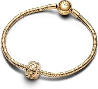 Pandora corazones anudados Clip Charm 768035 C00, Talla única, Oro Amarillo, No es una piedra Preciosa, Viene con embalaje de Caja de Giunte original. - details 1