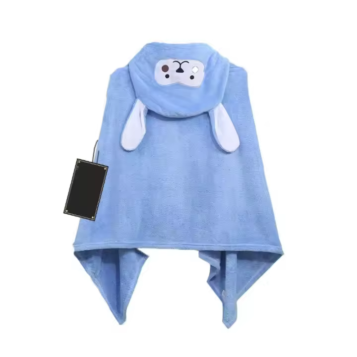 Toalla De Baño Para Bebé De Peluche Suave Absorbente Y Secado Rápido Sin Pelusa Diseño De Animal De Cartoon Mejor Para Niños Pequeños En Invierno - 1