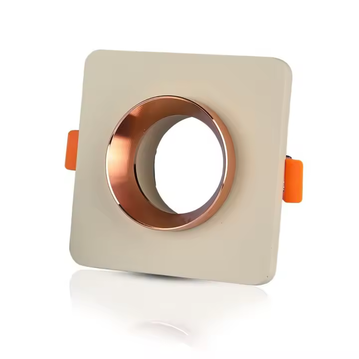 Aro de Empotrar Cuadrado GU10 Escayola/hormigón con aro Oro rosado VT-862  VTAC - 1