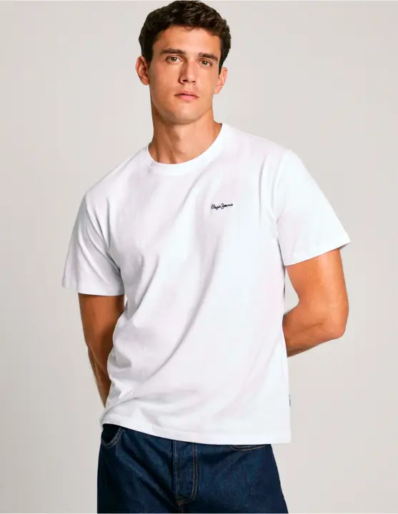 Camiseta Pepe Jeans Hombre Logo Bordado Connor Blanco PEPE JEANS - 1