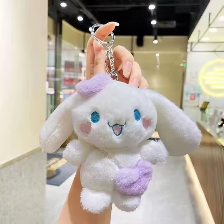 Llavero De Peluche Kawaii Sanrio Con Figura De Anime Cinnamoroll Decoración Para Bolso Regalo De Moda Para Niñas Y Niños - 1