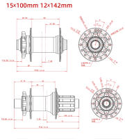 Hub De Bicicleta ARC 36 Agujeros Freno Disco Montaña Frente 9x100 Trasero 10x135 Compatible Con Sram XD 8 9 10 11 12V - details 3