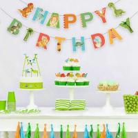 Guirnalda De Feliz Cumpleaños Con Dinosaurios Decoración De Fiesta Infantil Con Globos Roar Dino Y Animales Del Árbol De Safari Tamaño 1er Cumpleaños - details 24