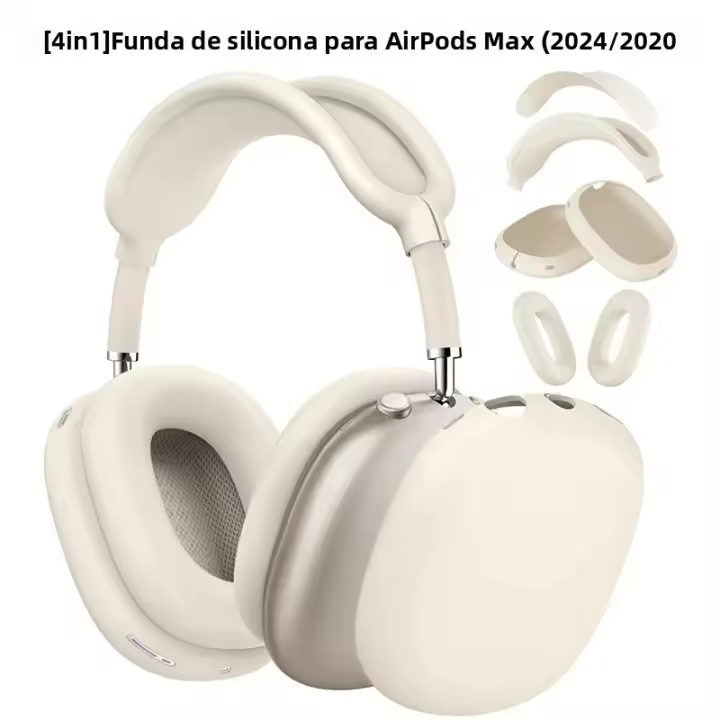 Cubierta Protectora De Silicona 4 En 1 Para AirPods Max 1/2 Funda De Auriculares Antichoque Y Anti-tacto Con Almohadilla De Oreja - 1