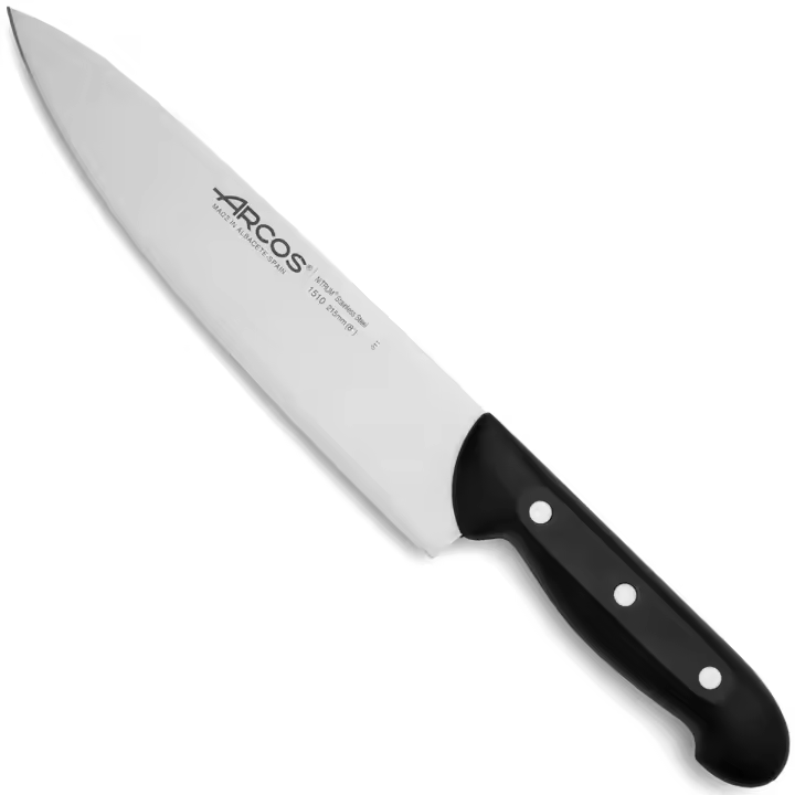 ARCOS Maitre - Cuchillo Cocinero (215 mm) - Hoja de Acero Inoxidable Nitrum® - Mango Negro de Polipropileno (PP) - 1