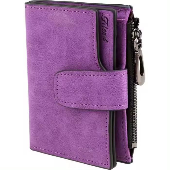 Cartera Retro de Mujer-Marca-Modelo-Piel Óptica-Morado-Fondo - 1