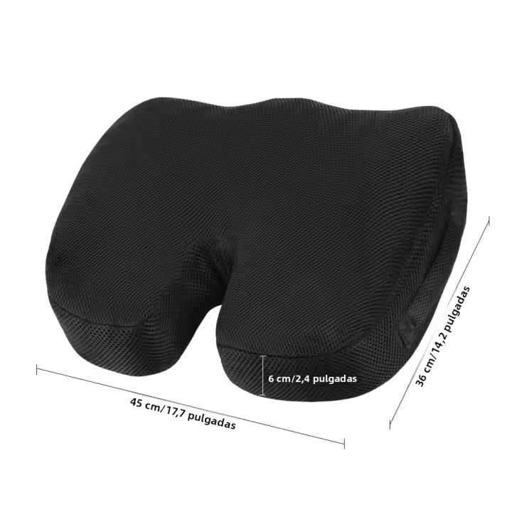 Cojín De Asiento Confortable Y Transpirable Diseño U Almohadilla De Masaje De Espuma Muelle Alivio De La Presión Coccyx Negro Morado Y Gris - 1
