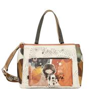Bolso tote Anekke Alma - Tres compartimentos independientes - Bolsillo frontal con cierre de cremallera - Dos asas cortas de mano - Bandolera regulable y extraíble - Ref. 40701-255 - Mide 29 x 21 x 14 cm - details 0