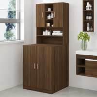 vidaXL Armario de Lavadora Madera Contrachapada Baño Aseo Color Gris sonoma,  Roble ahumado,  Marrón roble y mas - details 1