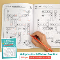 Libro De Crossword Matemático Para Niños Edad 5-8 Años Juego Criss Cross De Suma Resta Multiplicación Y División Montessori - details 5