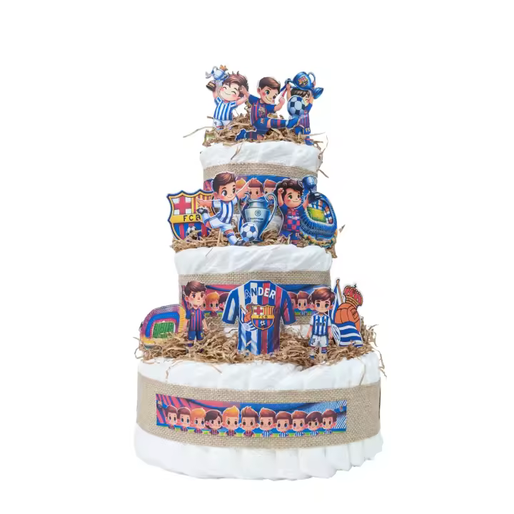 Tarta de pañales fútbol | Pañales | Regalos recién nacidos | Regalos bebés | Lulamuk - 1