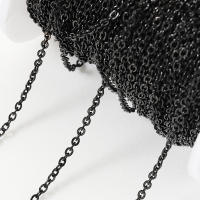 Cadena De Acero Inoxidable Negra 1.5mm O Shaped 2 Metros Para Suministros De Joyería Hacer Joyas DIY Cadena De Collar Cruzada - details 1