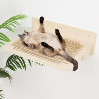 Cama Para Gato De Muro En Hamaca Para Grandes Gatos O Gatitos Muebles Con Alas Y Perches De Cuerda De Sisal Y Madera Para Saltar De PETRAVEL - details 5