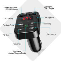 Kit De Teléfono Móvil Para Coche Podofo Bluetooth FM Transmisor Con Pantalla LCD Reproductor MP3 Tarjeta TF Cargador Dual USB 2.1A - details 6