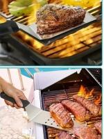 Juego De Accesorios Para Barbacoa 8 Piezas Limpieza Fácil Resistente Al Calor Acero Inoxidable Para Sartén De Hierro Fundido Teppanyaki Hibachi - details 1