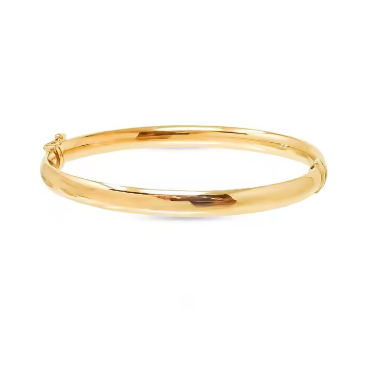 Pulsera rígida Brazalete Latón chapado oro 60 mm. diámetro. Chapado Oro Alta Calidad Garantizado - 1