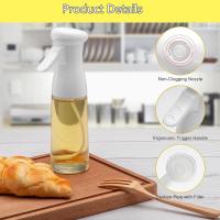 Pulverizador de aceite de oliva para cocinar - Pulverizador de botella dispensador de aceite de vidrio de 200 ml - Pulverizador de aceite y vinagre de grado alimenticio recargable para cocina, freidora, ensalada, parrilla, freír (negro) - details 0