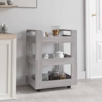 vidaXL Carrito de cocina madera contrachapada 60x45x80 cm en color Negro/Gris hormigón/Gris sonoma y más - details 2