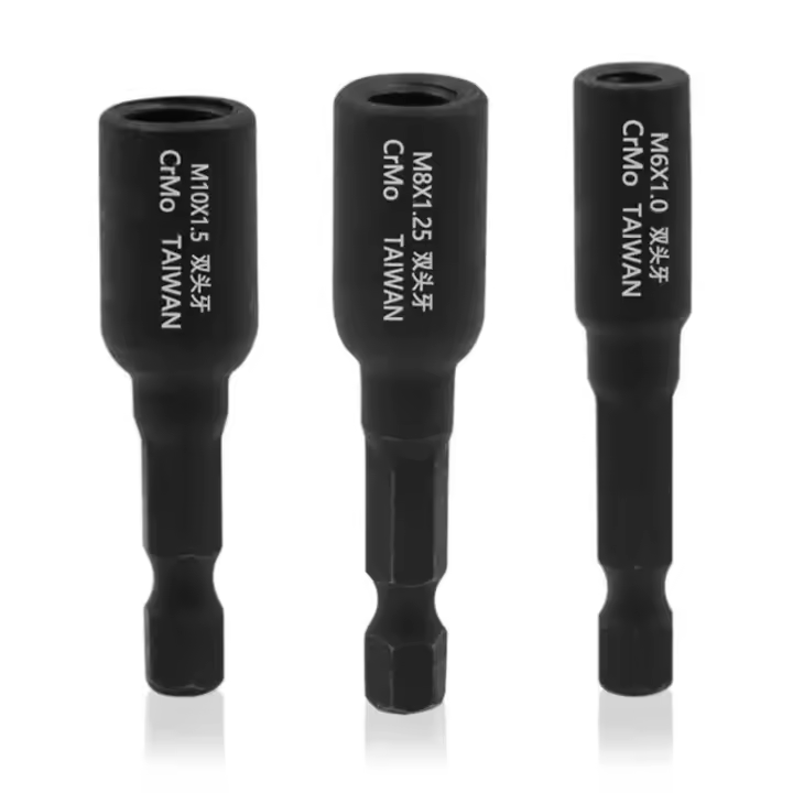 Adaptador De Destornillador Cuadrado Para Tiras Y Tornillos M6 M8 M10 1/4 Abrazadera De Ataque Automático Para Hilo Interno Y Externo Material De Acero Cromo-vanadio - 1