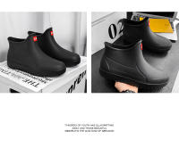 Botas De Lluvia Para Hombres Negras Impermeables Cuatro Estaciones Camping Al Aire Libre Pesca Zapatos De Trabajo Con Tubo Corto Para Lavado De Coche - details 22