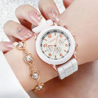 Set De 6 Relojes Para Mujer Casual Con Correa De Silicona Y Diamantes En Forma De Corazón Relojes De Cuarzo Analogos Sin Caja - details 6